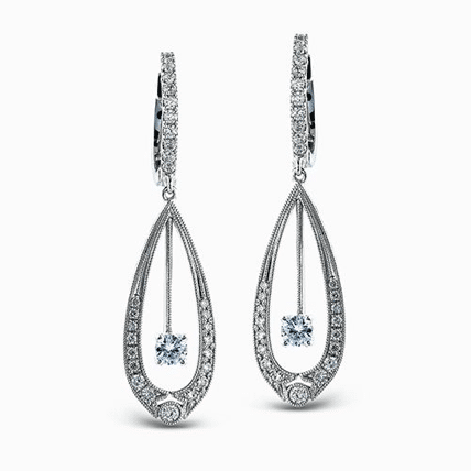White Gold Tear Drop Earrings Mother's Day Jewelry