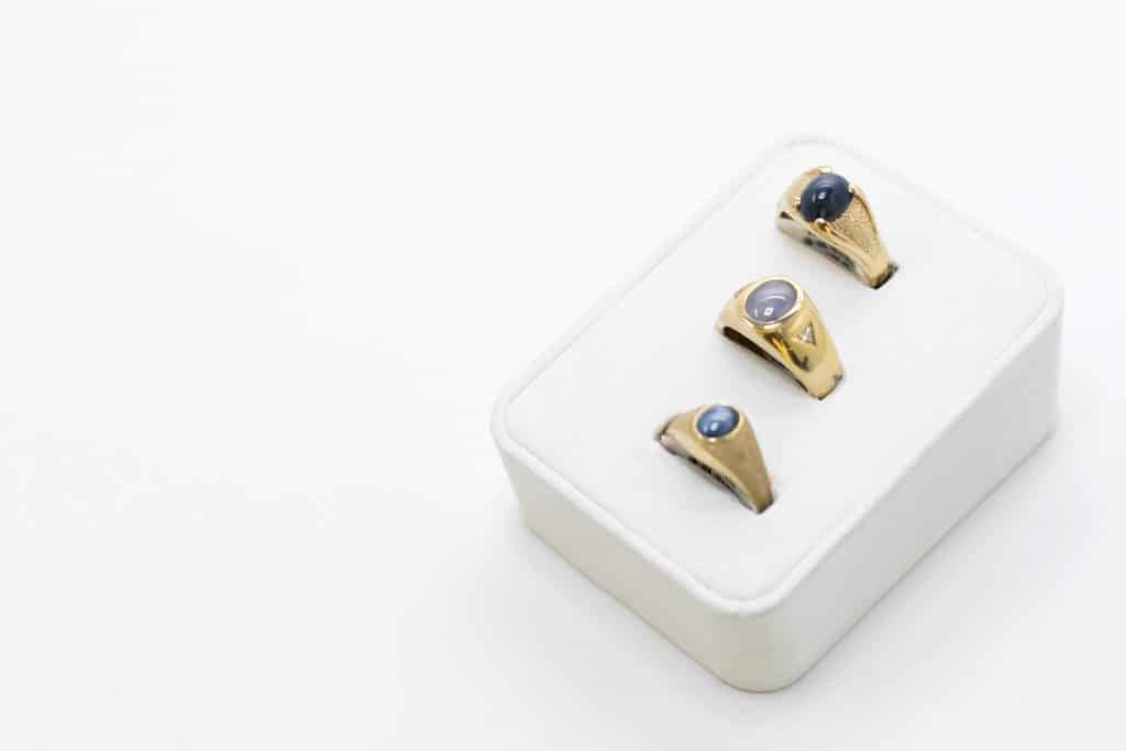 three opal metal rings for men