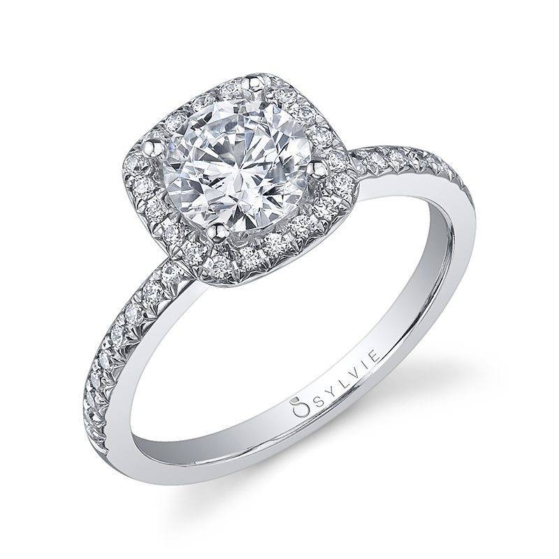 sylvie halo diamond engagement ring
