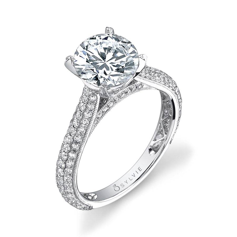 sylvie pave engagement ring