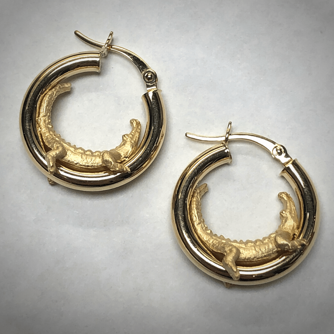 Gold Gator Earrings